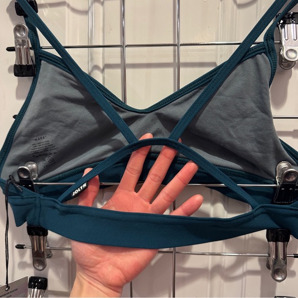 NWT Jolyn Women's Solid Mara Bikini Top Shade Peacock Green Size M - Picture 7 of 7